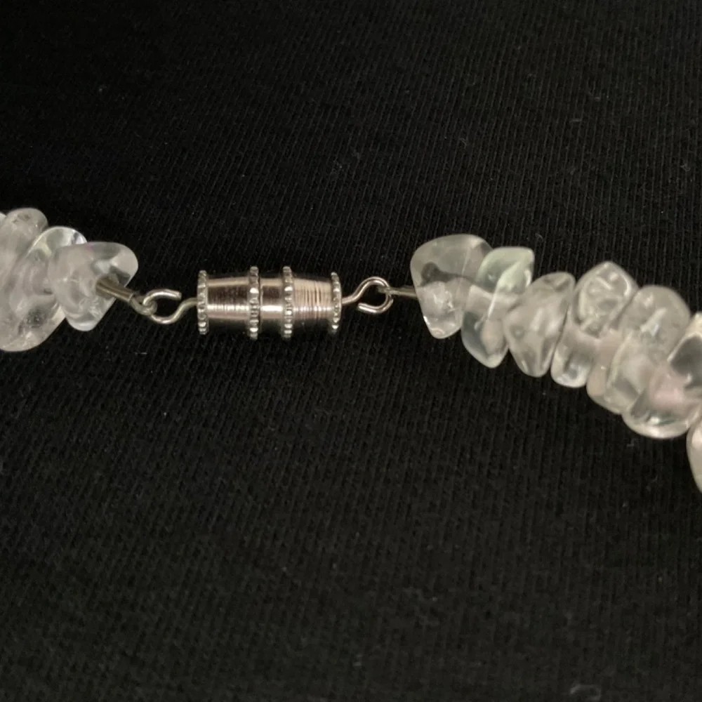 18” Clear Rock Crystal Chip Necklace - Picture 2 of 4